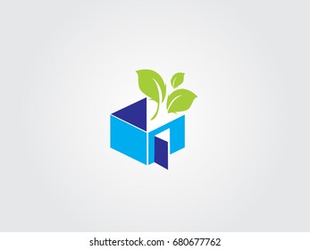 Leaves And Home Vector Logo