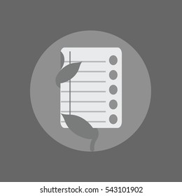 a leaves hugging Paper illustration isolated in a gray background