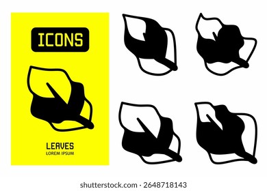 Icono de hojas. Colección Ilustración vectorial de iconos para empresas. Diseño de icono negro.