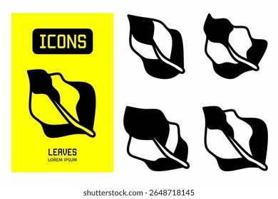 Icono de hojas. Colección Ilustración vectorial de iconos para empresas. Diseño de icono negro.