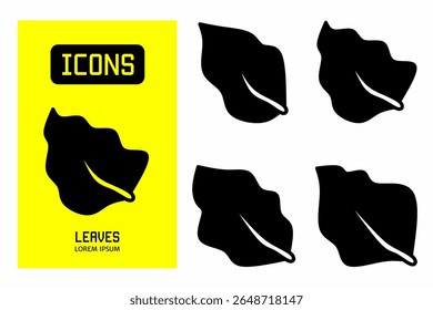 Icono de hojas. Colección Ilustración vectorial de iconos para empresas. Diseño de icono negro.
