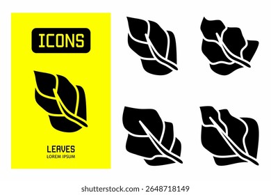 Icono de hojas. Colección Ilustración vectorial de iconos para empresas. Diseño de icono negro.