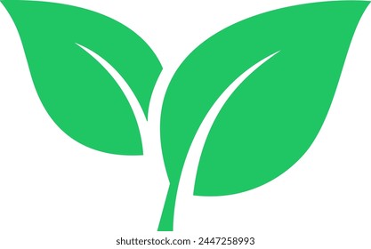 Leaves icon as an environmental impact issues symbol