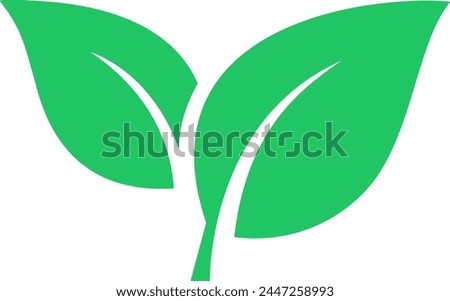 Leaves icon as an environmental impact issues symbol