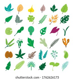 Leaves icon. flat design nature and Garden concept. thin line vector, illustration