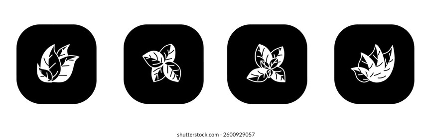 Leaves icon in flat. Leaves icon design. Stock vector.