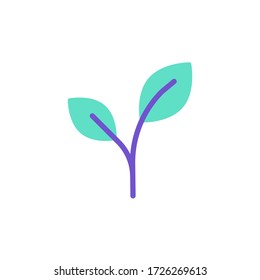 leaves icon flat design vector illustration. ecology icon isolated on white background
