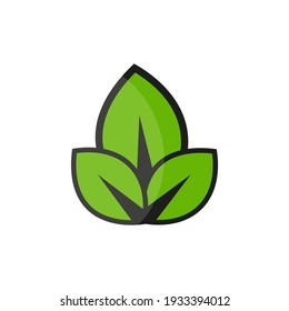  Leaves Icon. Flat Design. Vector Illustration