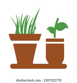 Leaves icon. Grow plant leaf sign. Environmental care symbol. flat design leaves icon. Classic style. Vector