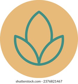 Leaves icon inside an ecological circle