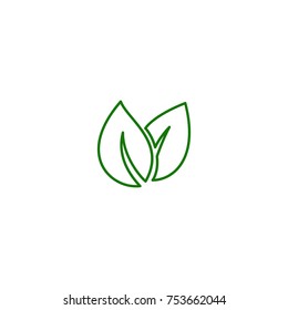 Leaves icon isolated vector illustration on white transparent background