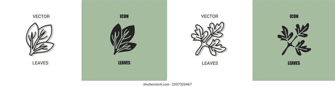 Leaves icon line. Leaves vector illustration.