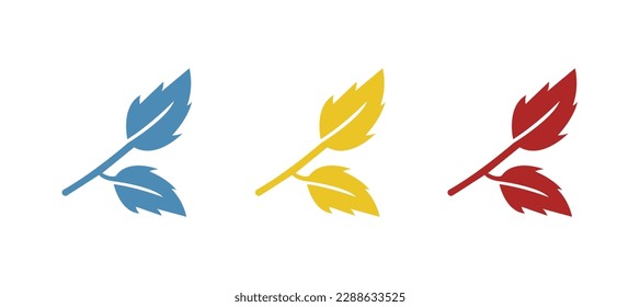 leaves icon on a white background, vector illustration