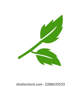 leaves icon on a white background, vector illustration