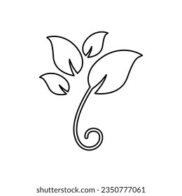 leaves icon on a white background, vector illustration