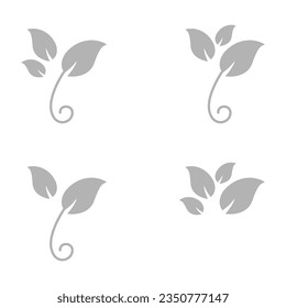 leaves icon on a white background, vector illustration