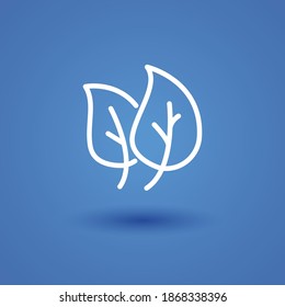 leaves icon, outline vector illustration.