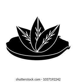 leaves icon over white background, vector illustration