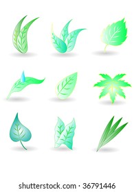 Leaves icon set