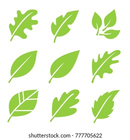 Leaves icon set. 