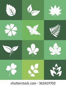 Leaves icon set design.vector illustration 