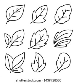 leaves icon set, leaf design for natural and green logo concept.