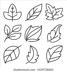 leaves icon set, leaf design for natural and green logo concept.