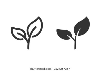 Deixa o ícone definido. Símbolo de folha. Ilustração isolada orgânica da natureza. Marca vegetariana ou vegana. Logotipo ecológico verde
