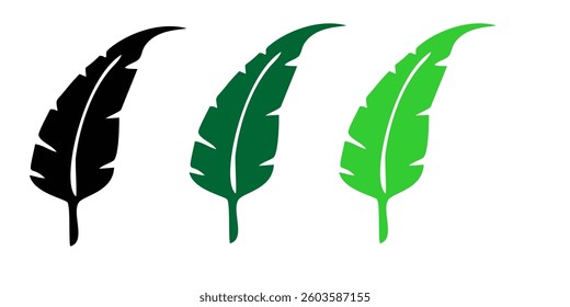 Leaves icon set. Leaves icon on transparent background. Collection green leaf