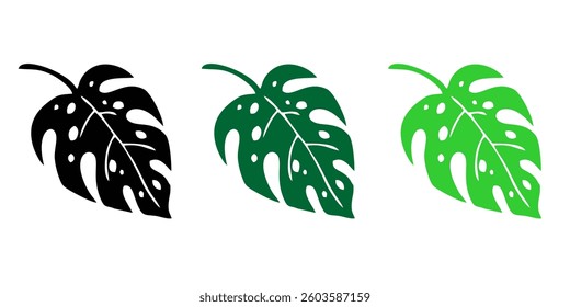 Leaves icon set. Leaves icon on transparent background. Collection green leaf
