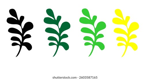 Leaves icon set. Leaves icon on transparent background. Collection green leaf