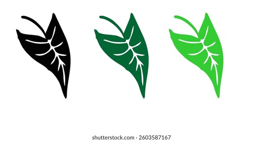 Leaves icon set. Leaves icon on transparent background. Collection green leaf