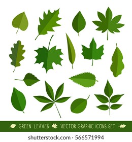 Leaves icon set. vector illustration. isolated on white background.