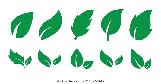 Leaves icon. Leaves icon set.Vector Stock Illustration. Leaf Shapes Collection