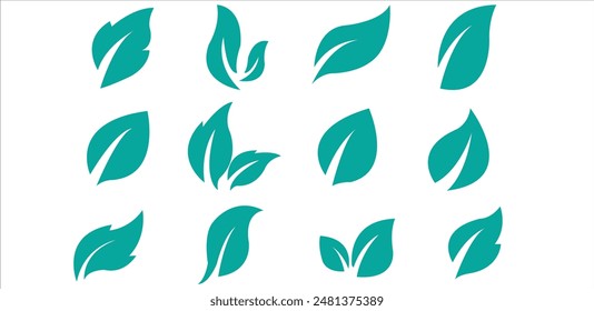 Leaves icon. Leaves icon set.Vector Stock Illustration. Leaf Shapes Collection