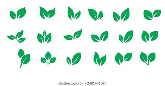 Leaves icon. Leaves icon set.Vector Stock Illustration. Leaf Shapes Collection. Leaves shape icon symbol set.