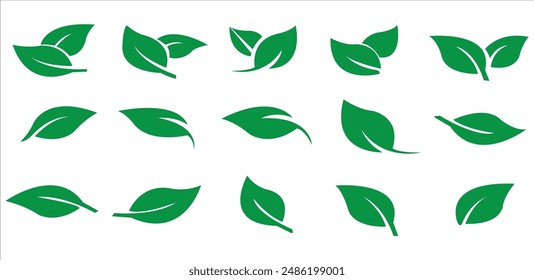 Leaves icon. Leaves icon set.Vector Stock Illustration. Leaf Shapes Collection. Leaves icon set isolated in white background