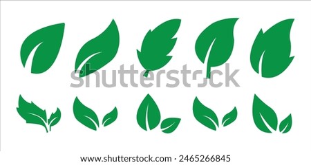 Leaves icon. Leaves icon set.Vector Stock Illustration. Leaf Shapes Collection