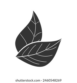 Leaves Icon Silhouette Illustration. Nature Vector Graphic Pictogram Symbol Clip Art. Doodle Sketch Black Sign.