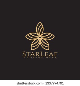 leaves icon template forms stars,creative vector logo design,illustration element