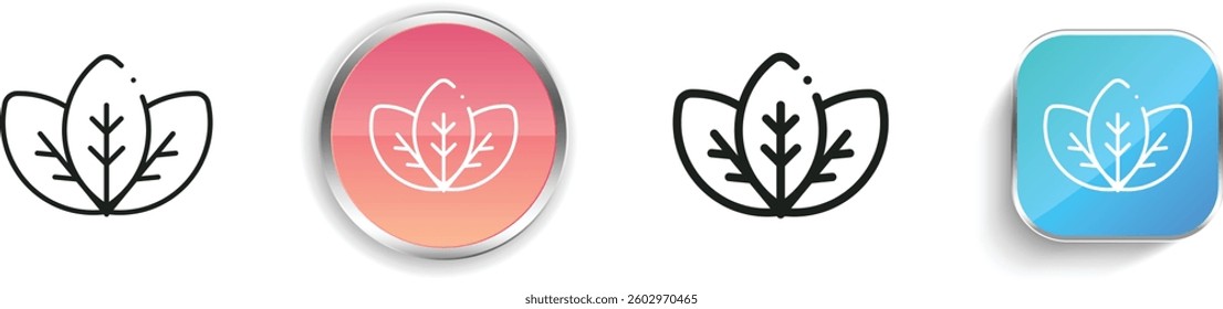 leaves icon. Thin Linear, Regular and Button Style Design Isolated On White Background