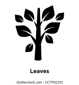 Leaves icon vector isolated on white background, logo concept of Leaves sign on transparent background, filled black symbol