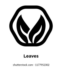 Leaves icon vector isolated on white background, logo concept of Leaves sign on transparent background, filled black symbol