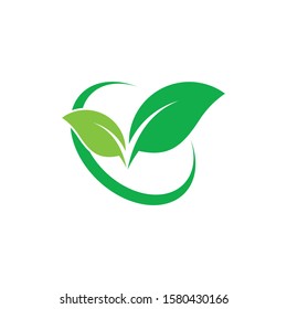 Leaves icon vector isolated on white background.