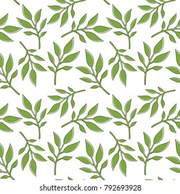 Leaves icon vector pattern template.