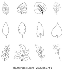Leaves icon vector. Plants illustration sign collection. Trees symbol or logo.