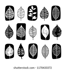 Leaves icon vector set