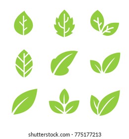 Leaves icon vector set