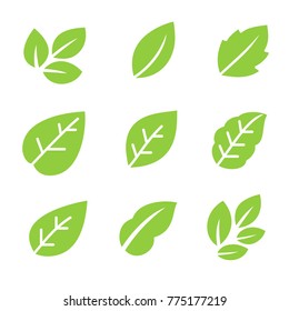 Leaves icon vector set