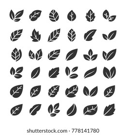 Leaves icon vector set